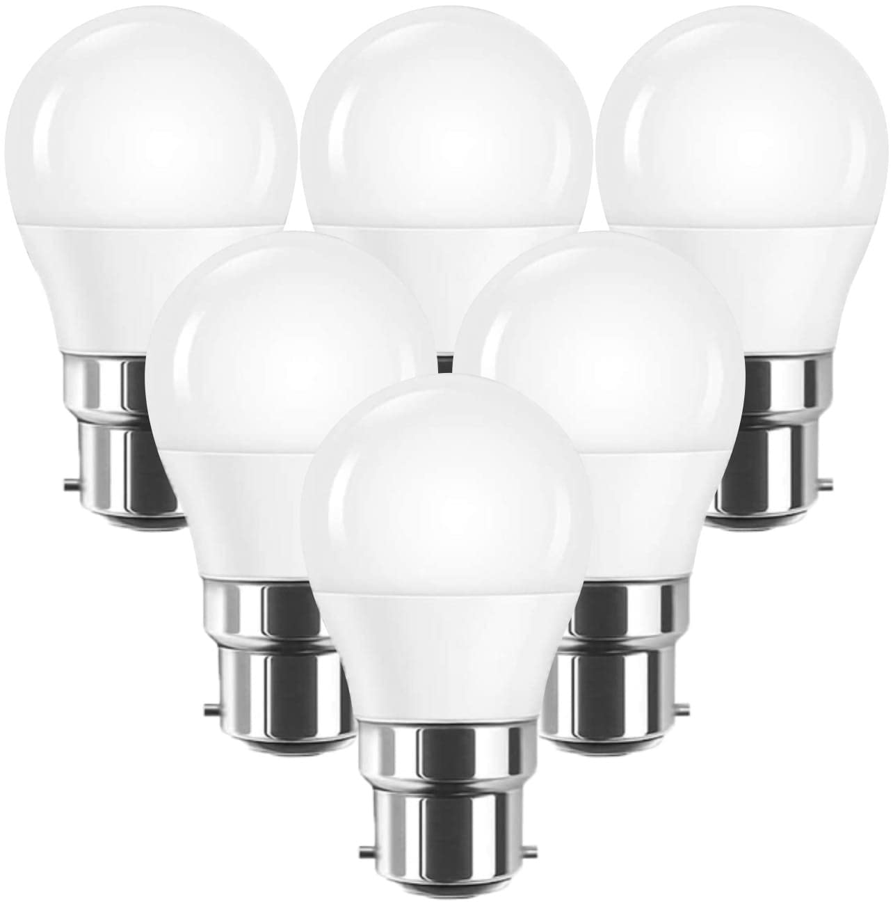 DECK INN Pack of 4 BC B22 LED Golf Light Bulbs,25W Incandescent Bulb Equivalent, 3W, 270lm, Warm White 2700K Non-Dimmable, G45 BC B22 Bayonet Cap LED Bulbs [Energy Class A+]