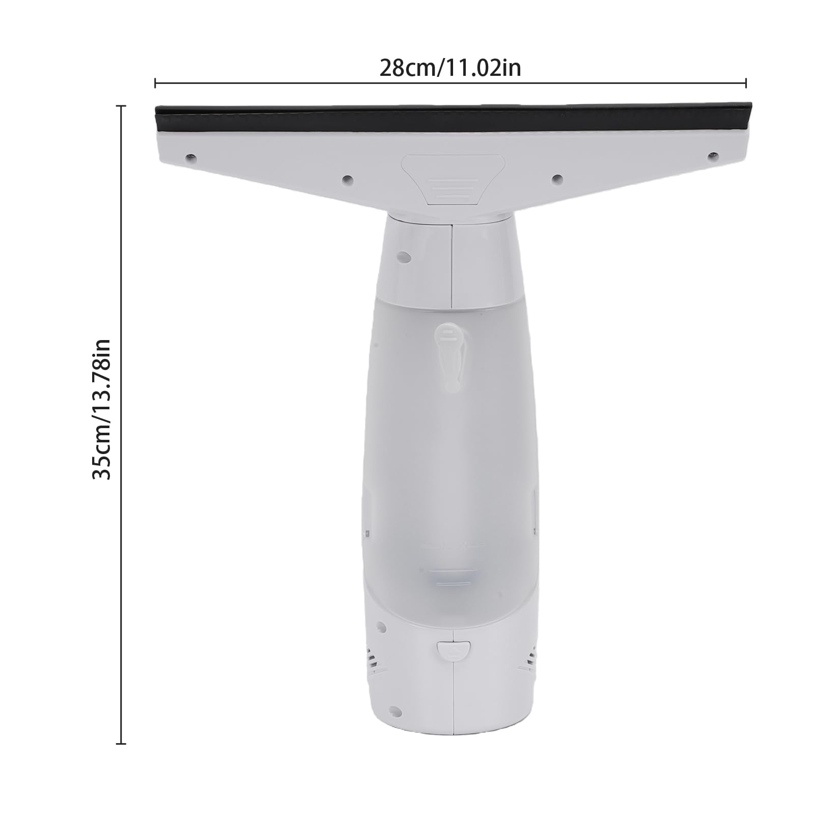 Aspirador de Ventanas, Succión Fuerte de 2000 Pa, con Batería Recargable de 2200 MAh, Cabezal de Succión de 280 Mm de Ancho, sin Rayas para Vidrio de Baño en el Hogar (White)