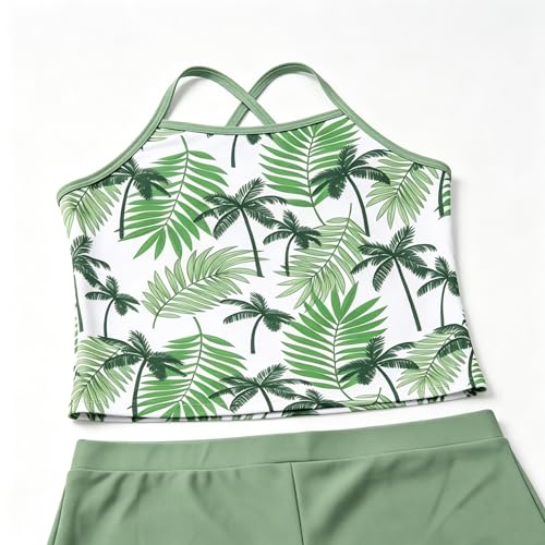 Image of Akokvlar Girls Two Piece Bathing Suit Swimsuit Tankini Swimwear with Boyshort