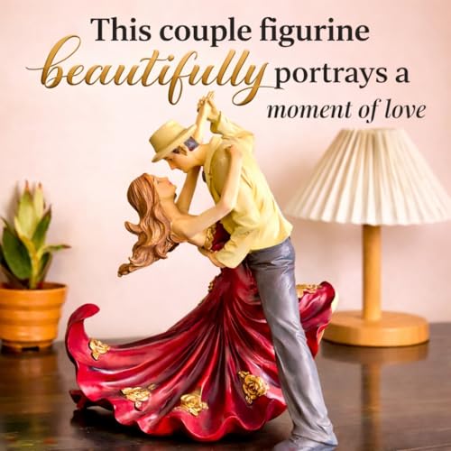 Image of ARMONIA Romantic Dancing Couple Figurine | Premium Polystone Love Sculpture for Home Decor | Valentine's Day Gift for Wife, Girlfriend, Husband | Anniversary, Wedding & Couple Showpiece