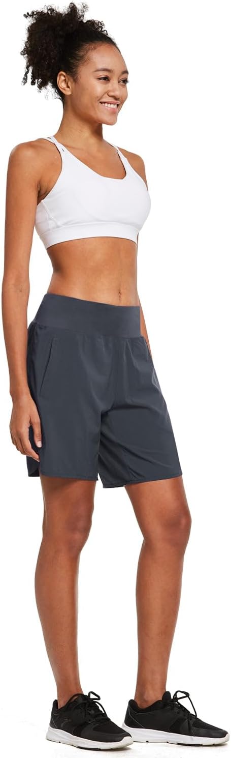 baleaf Womens' 7" Long Running Athletic Shorts with Liner High Waist Workout Gym Quick Dry Soft Split Leg Zipper Pocket - Image 5