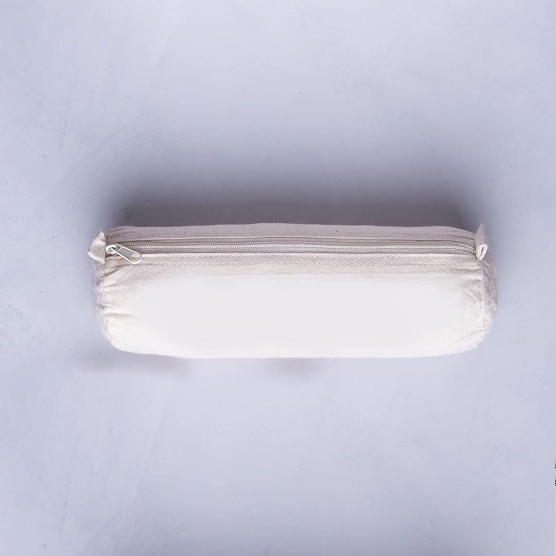 Nature line pencil case in 100% raw cotton material with classic cylindrical design - Image 3