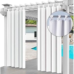 Buitengordijn waterdicht 220 x 155 cm UV-stralingswerend gordijn waterdicht en winddicht gordijn voor terras, veranda…