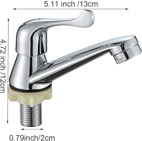 Miniatura 7 de Grifos de lavabo de aleación de zinc grifo de lavabo solo grifo de agua fría para cocina baño inodoro bañera baño