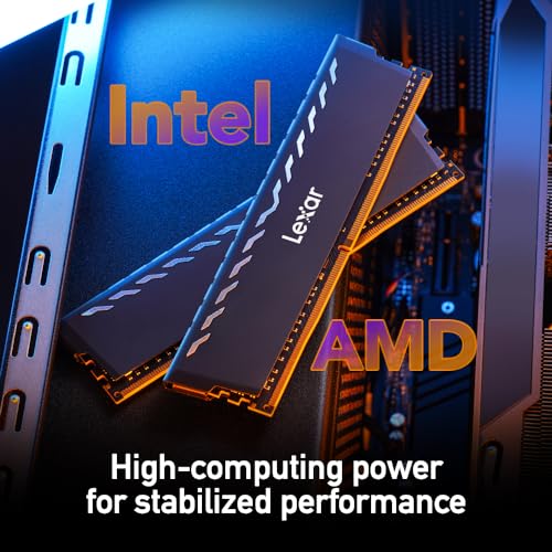 Image of Lexar THOR 32GB (2x16GB) DDR4 RAM 3200MT /s CL16 Desktop Memory with Heatsink, Intel XMP 2.0 (Black) LD4U16G32C16LG-RUD