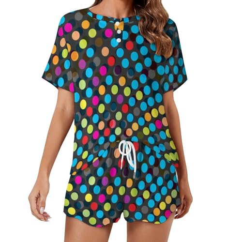 Pyjama pour femme léger contre la chaleur nocturne vêtement de nuit manches courtes