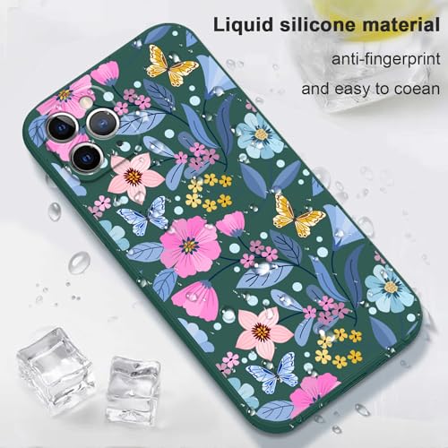 Coque iPhone 11 Pro silicone anti-rayures fine vert fleur - 6