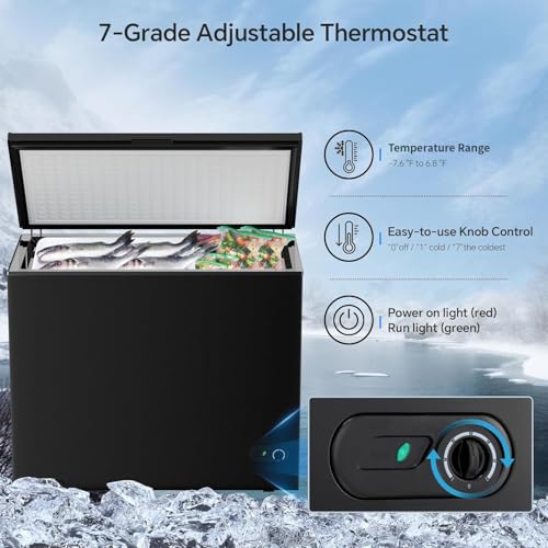 Image of Kismile 7.0 Cubic Feet Chest Freezer, Deep Freezer for Home, Black