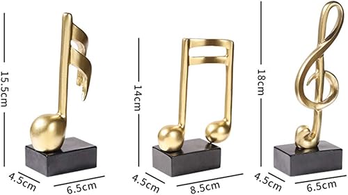 Miniatura 6 de PXRJE 3 estatuas de notas musicales, decoración de notas musicales, estatua musical para el hogar, piano, regalo, recuerdos, caja de regalo, resina