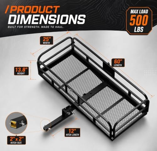 TELEWISE 2-in-1 Cargo & Bike Rack 500Lbs w/Bag Set Fits 2" SUV - 4