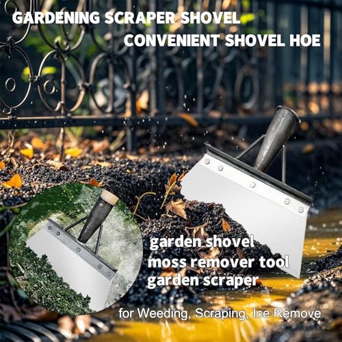 Multifunctional Garden Shovel - Outdoor Cleaning Tool, Stainless Steel, Patio Weed Remover (20cm) - Image 2