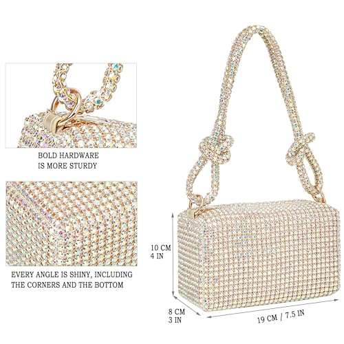Image of BBTT.ful Rhinestone Evening Handbags Sparkling Crystal Purse Daily Casual Shoulder Bag