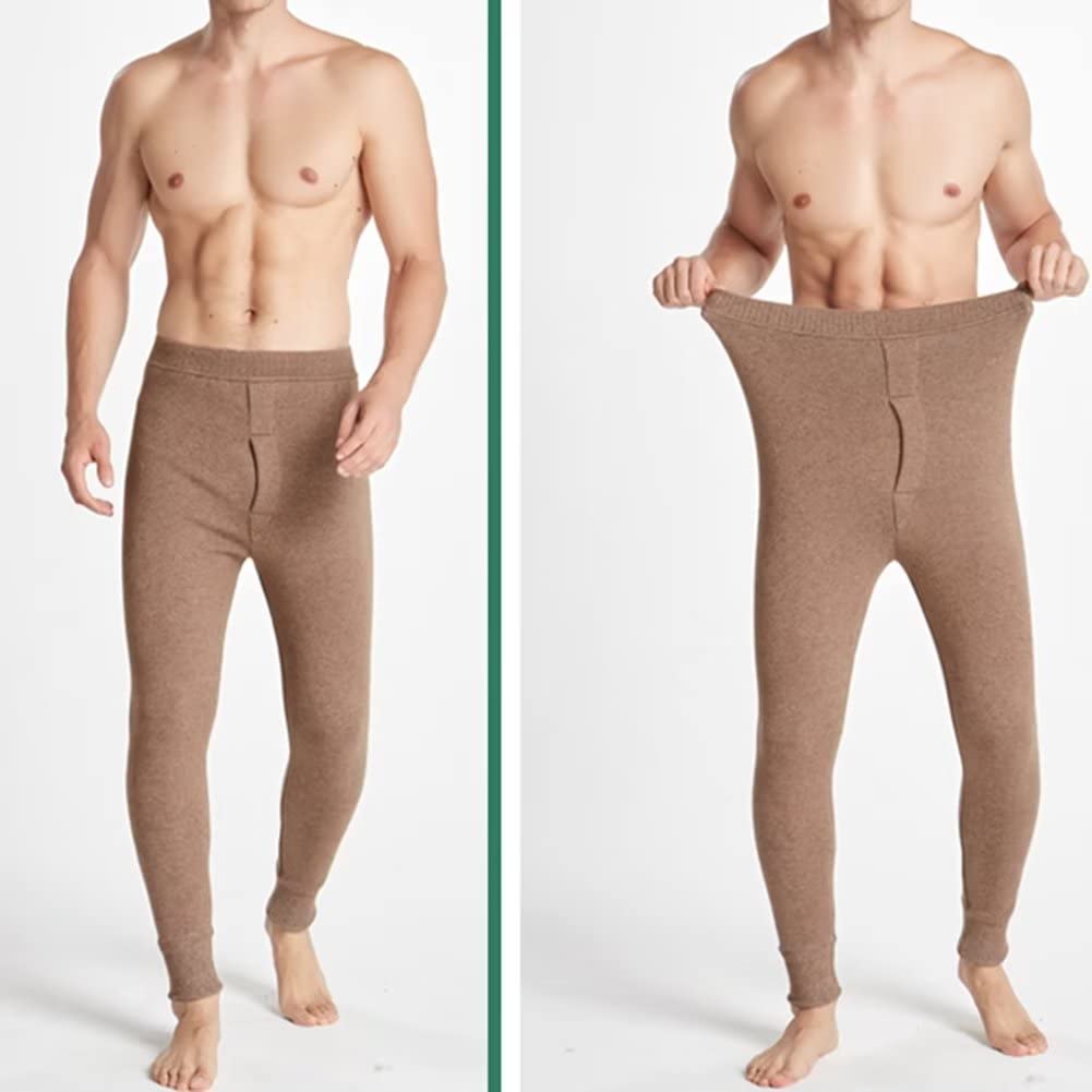 Uomo Termico Biancheria Intima Fondo, Foderato in Fleece Pantaloni Leggings