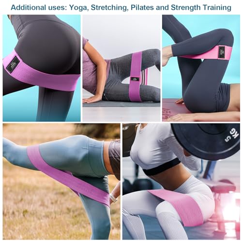 Image of Resistance Bands Sets Portable Exercise Loops for Legs and Hip 3 Resistance Level Workout Weight Bands with Non-Slip Design Workout Flexbands for Home Gym Office Yoga Pilates