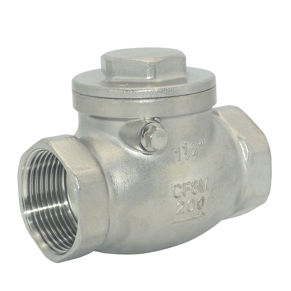Zawór zwrotny 2.5-0.6 cm SS316 ze stali nierdzewnej, gwint wewnętrzny NPT x żeński, WOG 200 PSI PN16 CF8M