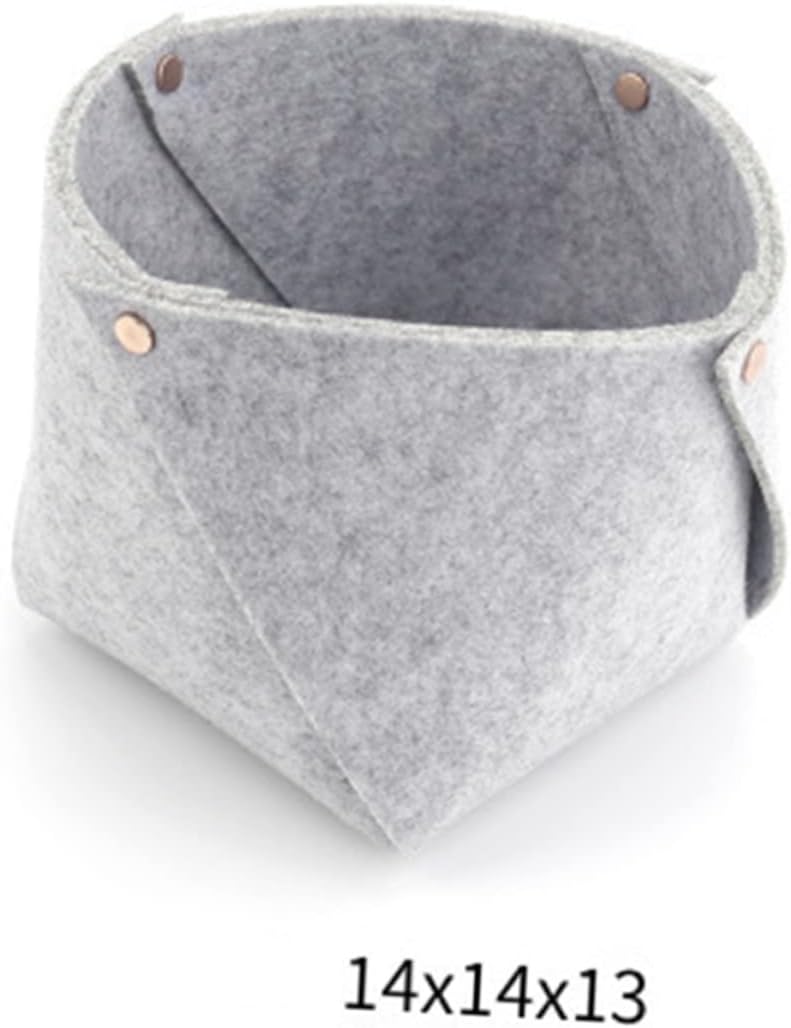 Ciieeo Grey Felt Desktop Storage Basket for Bedside Organization Multipurpose Felt Organizer for Phone Magazines and Household Items Space Saving Storage Bin for Home Bedroom and Office