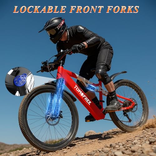 Image of Tomofree 26 inch Electric Bike for Adult, Peak 1500W Brushless Motor Mountain E Bike, 34.4MPH Top Speed Ebike, 21 Speed, Up to 40 Miles, 48V 20Ah Battery for Commuter Electric Bicycle.