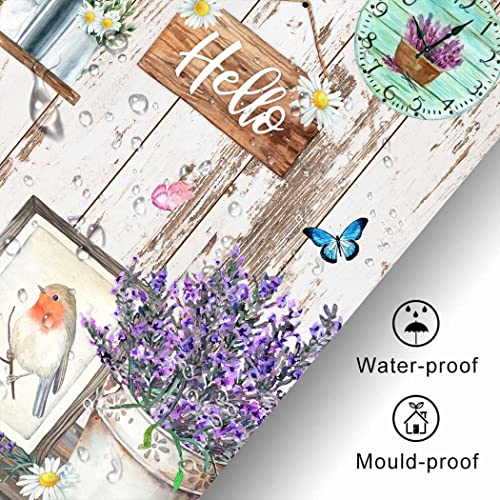 Cyrekud 72" X 72" Farmhouse Shower Curtain Vintage Country Farmhouse Spring Rustic Bathroom Set Antique Wood Home Bath Bathtub Decor Durable Fabric Machine Washable With 12 Hooks #TOP4