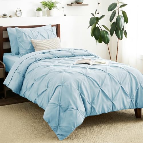 CozyLux Twin XL Comforter Set Light Blue, 5 Pieces Twin