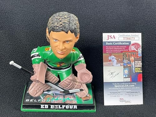 Ed Belfour Signed North Dakota Fighting Sioux Bobblehead JSA COA Dallas Stars - Autographed NHL Figurines