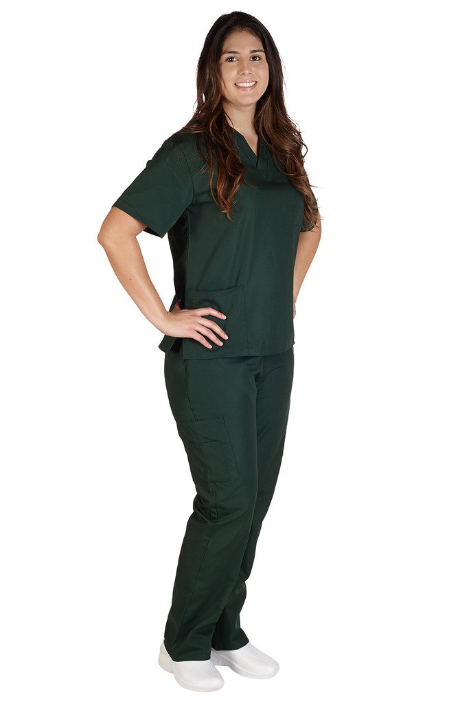 M&M SCRUBS Women Scrub Set Medical Scrub Top and Pants XXXL Hunter Green