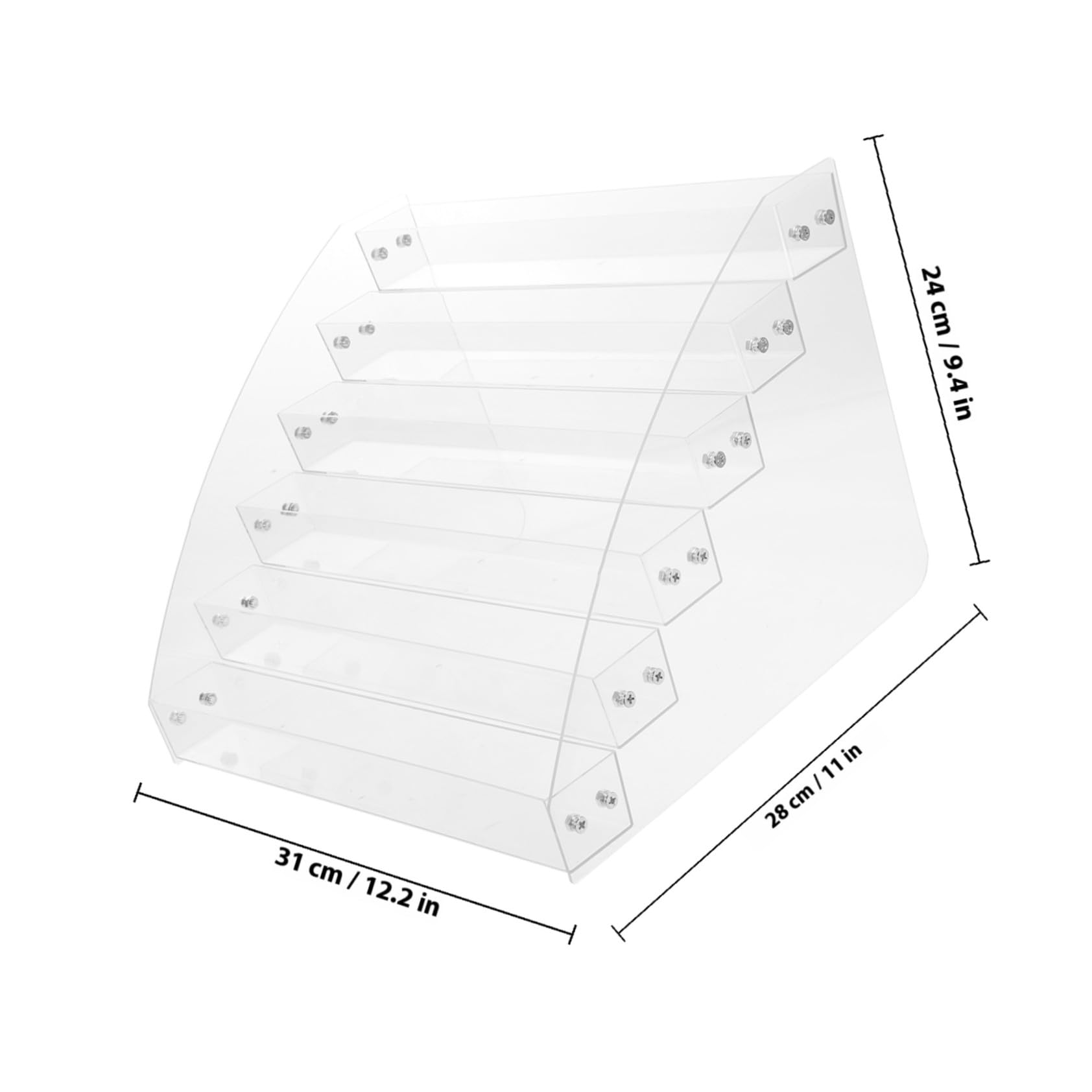 FRCOLOR Espositore Occhiali in Acrilico a 6 Livelli da Banco | Struttura a Gradini, per Occhiali e Sole, Design Compatto e Finitura Raffinata