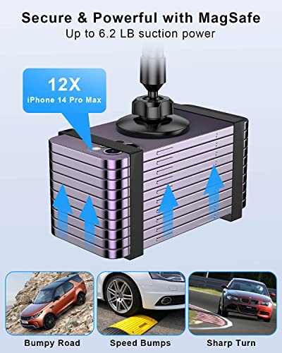 Superone For Magsafe Car Cup Holder Phone Mount, [20 Strongest Magnets] Adjustable Gooseneck Cup Phone Holder For Car Compatible With Iphone 14 13 12 Series Magsafe Case & All Phone 【Tesla Compatible】 #TOP3