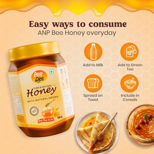 Image of ANP BEE Raw Natural Honey 250gm Combo Pack I Pure NMR Tested Unprocessed Original Multiflora Honey I Supports Weight Loss & Good for Heart Health I Plastic Bottle