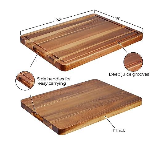 Tabla de cortar BEZIA madera acacia 24x18 pulgadas miniatura 2