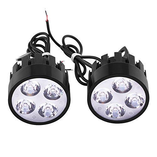 EBTOOLS faretti per moto adatto per Fari Moto LED Faretto Anteriore, 1 paio faro universale per moto LED guida fendinebbia faro faro Coppia Faretto Fanale Lampada Anteriore ausiliari Faro