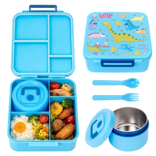 Image of Kids Lunch Box with 12oz Insulated Food Jar, Leak-Proof Bento Box for Kids