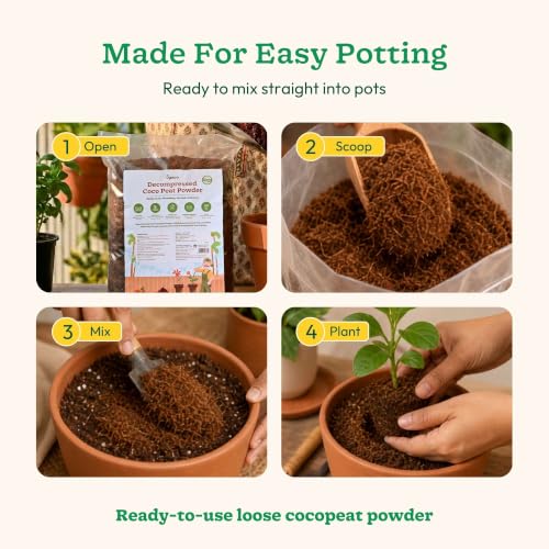 Image of Ugaoo Cocopeat Powder for Plants 5 Kg | Premium Low EC Coconut Coir Soil Conditioner | Ready to Use Growing Medium for Seed Germination, Potting Mix, Hydroponics, Indoor Plants, Kitchen