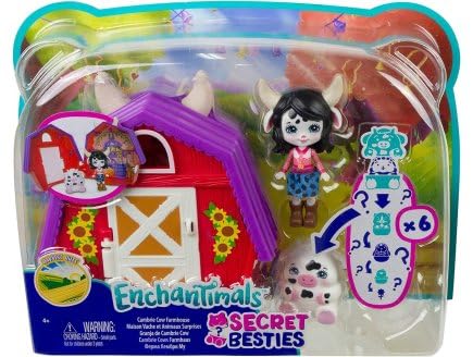 Set Figurines Enchantimals Maison de la Vache poupée Cambrie et accessoires de jeu