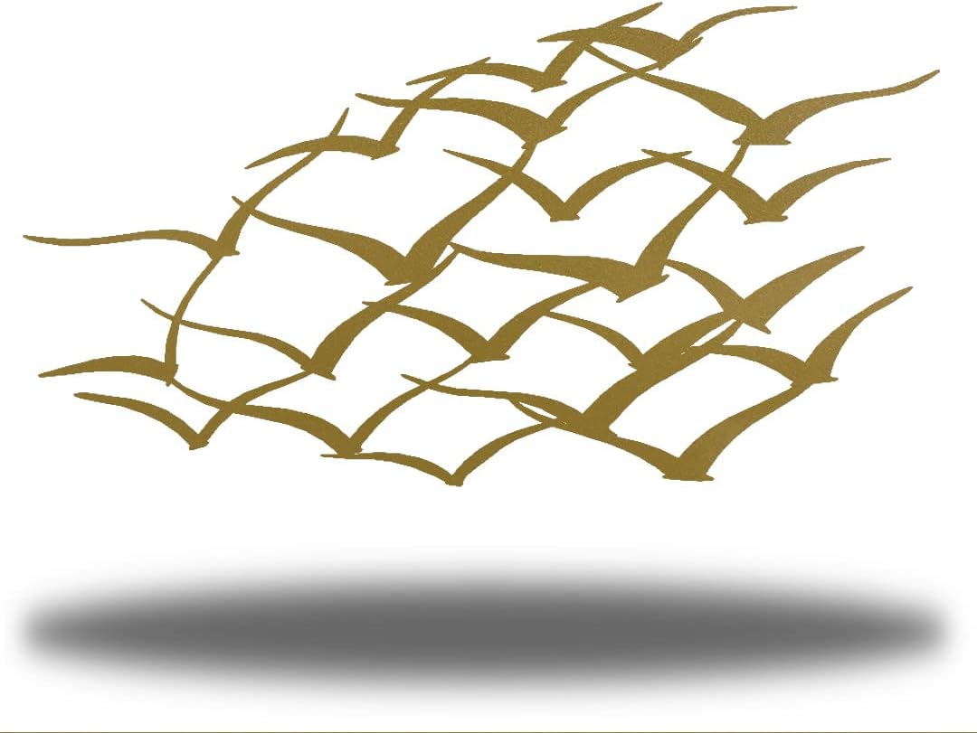 Riverside Designs Flock of Birds Metal Art Steel Wall Decor | Made in USA | Multiple Colors and Sizes (Blue, 18" L x 9.25" W)