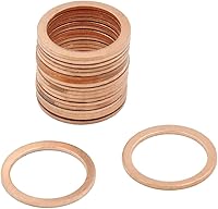 Vista 45 de X AUTOHAUX Anillo de sellado plano de cobre métrico M6 x 0.354 in x 0.039 in para tuerca de tornillo