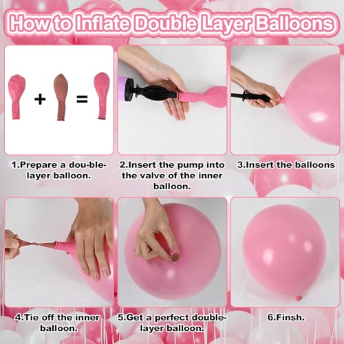 Image of Pearl Pink Gold Balloons, 50pcs Double Stuffed Pearl Pink Beige Balloon Metallic Gold Balloons for Women Girls Boho Birthday Bridal Baby Shower Floral Wedding Mothers Day Party