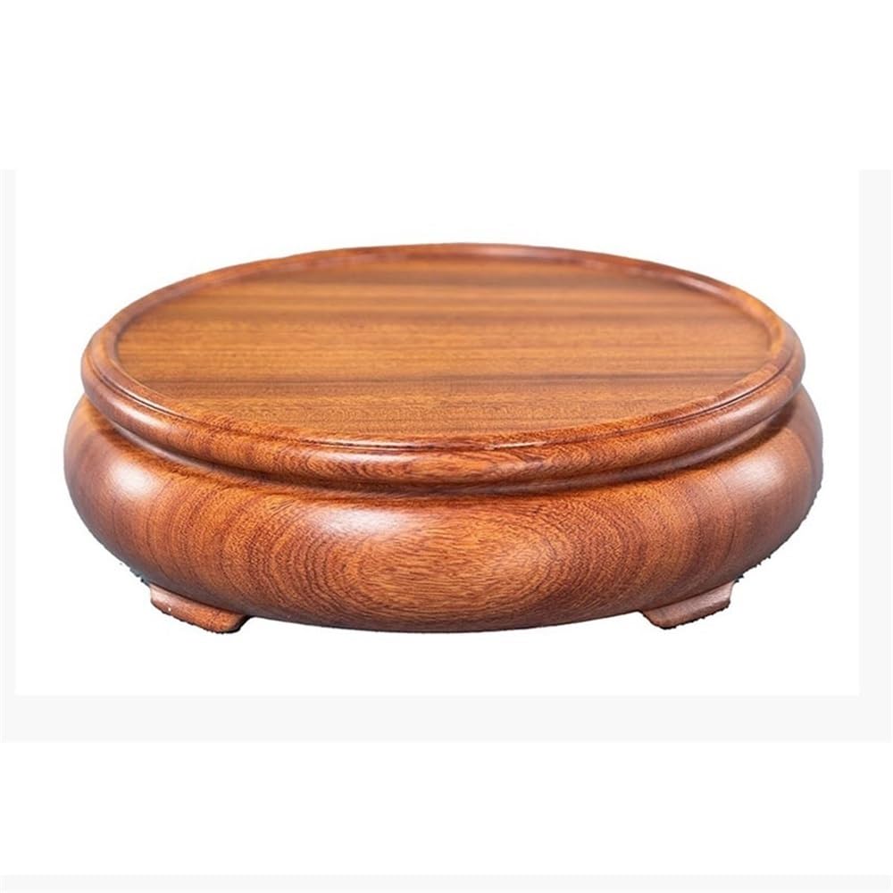 F4j5L7g2 Display Stand Base Bonsai Planter Display Stand, Sour Branch Wood Round Base for Table Lamp Teapot(Small)