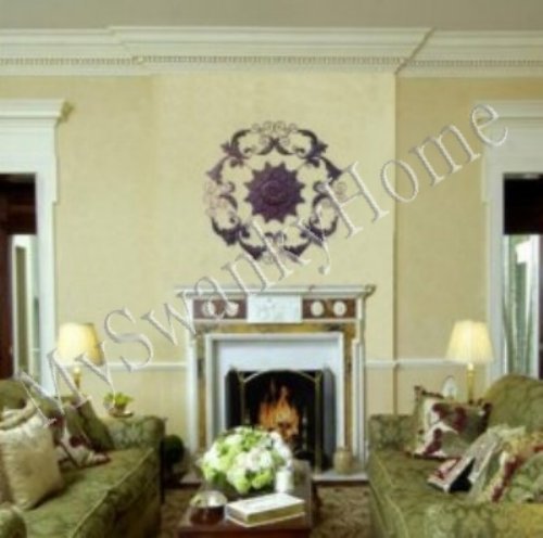 XL 50" Old World Iron Floral Wall Medallion - Brown