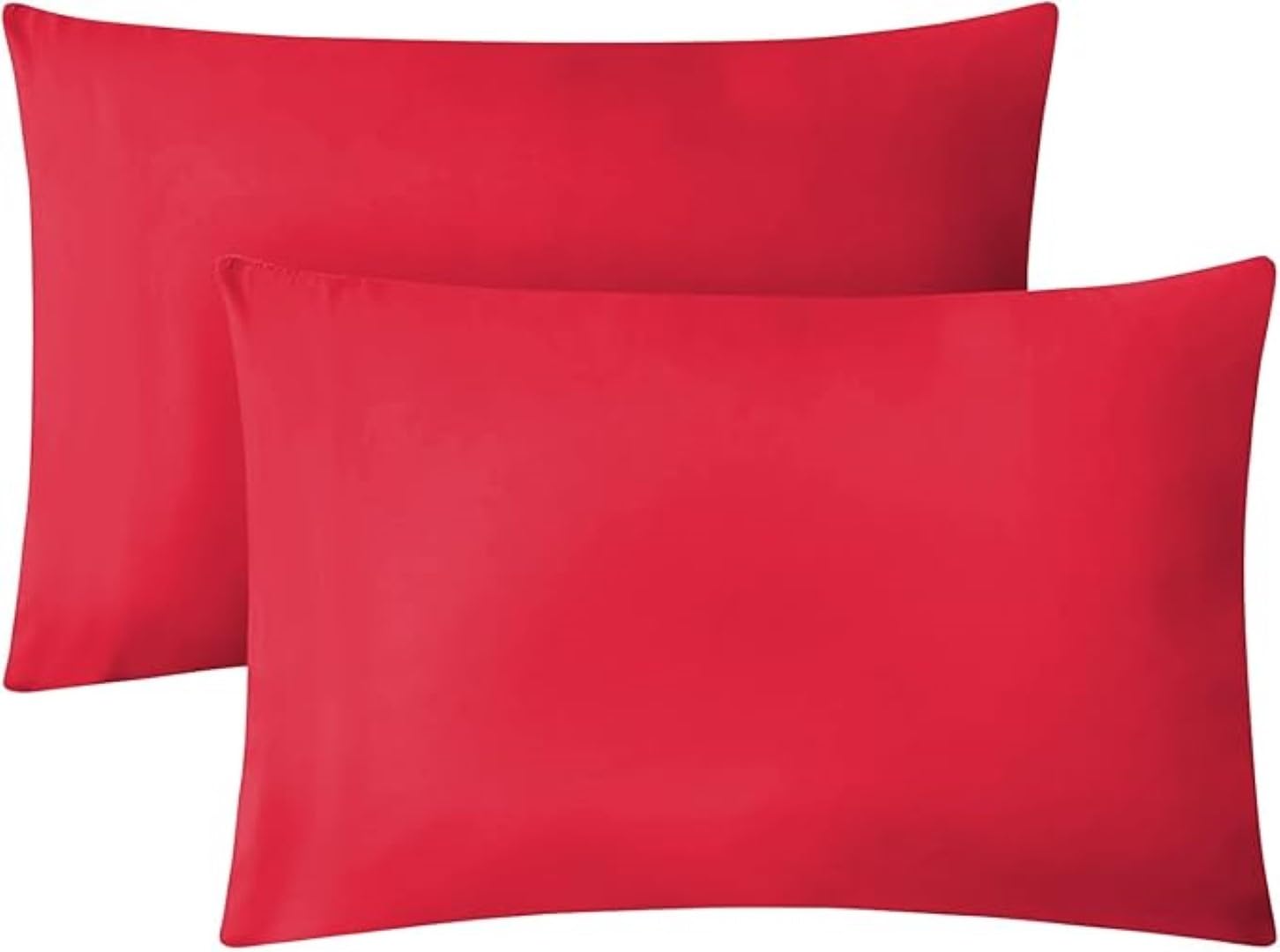 Best Linen Pillow Cases 2 Pack – Super Soft Envelope Closure Pillow Cover 100% Brushed Microfiber Pillowcases Wrinkle, Fade, Resistant (Red, Pillow Cases 2 Pack)