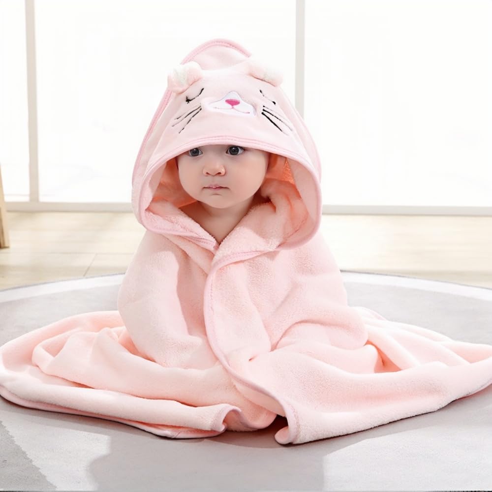 Juego de 2 toallas con capucha para bebé, 31 x 31 pulgadas, toallas de baño para bebé recién nacido, toallas de baño para bebé, esenciales orgánicos para niños y niños