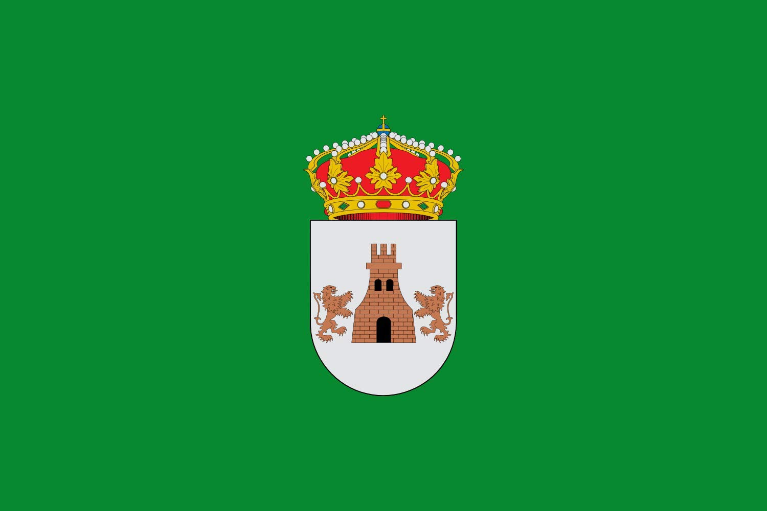 Drapeau Torrevelilla grand format avec l'escudo officiel de Teruel