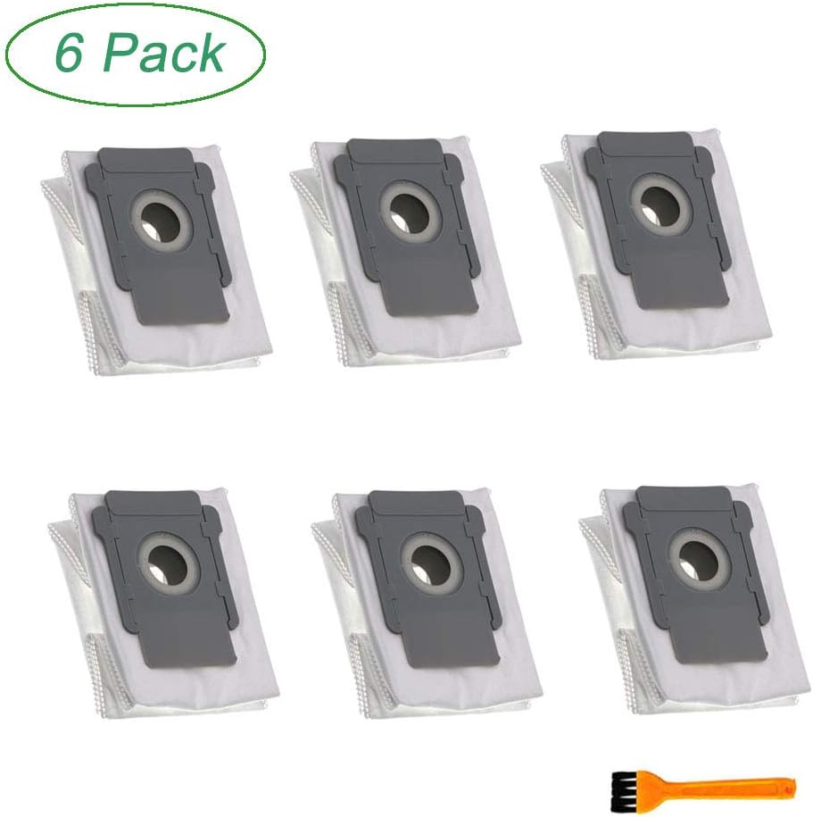 JiajaHao 6 Pack Vacuum Bags Compatible with iRobot Roomba i7 i7+/Plus (7550) i3+ i6 s9 s9+(9550) i & s Series Robot Vacuum Cleaner Base Automatic Dirt Disposal Bags