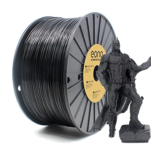 PLA-Filament, 1,75 mm, 3D-Drucker-Filament PLA, Maßgenauigkeit +/- 0,03 mm, 3-kg-Spule (3 kg), 3D-Druck-Filament für 3D-Drucker, Schwarz