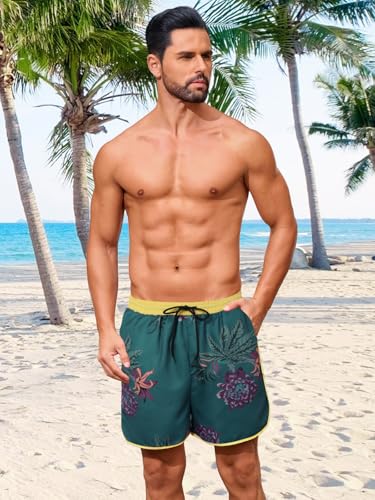 Men's Swim Trunks 5 Inch Quick Dry Swim Shorts Stretch Beach Board Shorts with Pockets -No Mesh Liner3