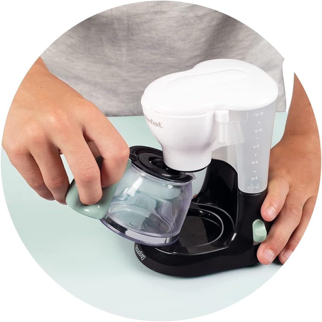 Smoby - Tefal Petit Déjeuner - Grille Pain Fonction Mécanique - Cafetière Express - Tasses + Cuillères - A Partir de 3 Ans