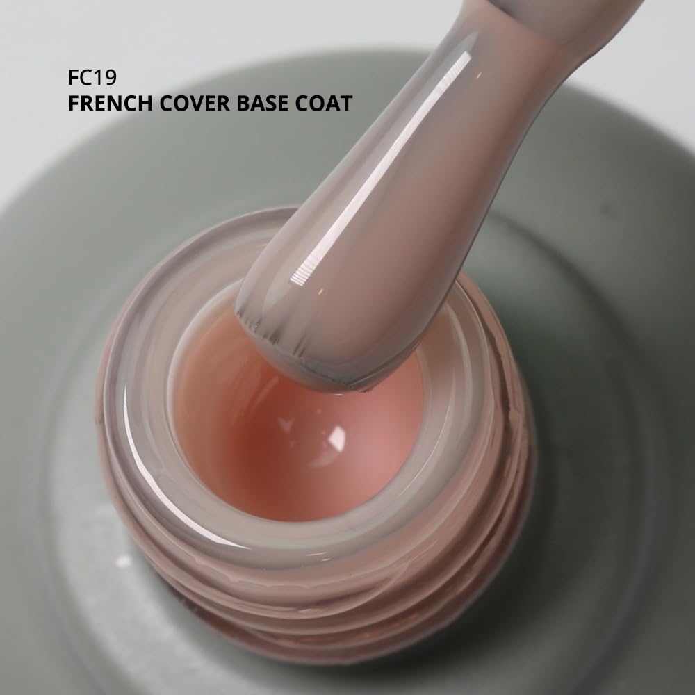 Momo Professional French Cover Rubber Base Coat FC19, Pudra Pembe 10 ml