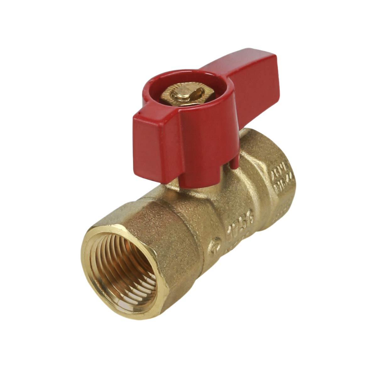 Midline Valve R34FIP-5 Lot de 5 robinets à boisseau sphérique en laiton de qualité supérieure, avec poignée en alliage d'aluminium rouge, 1,9 cm, raccords FIP
