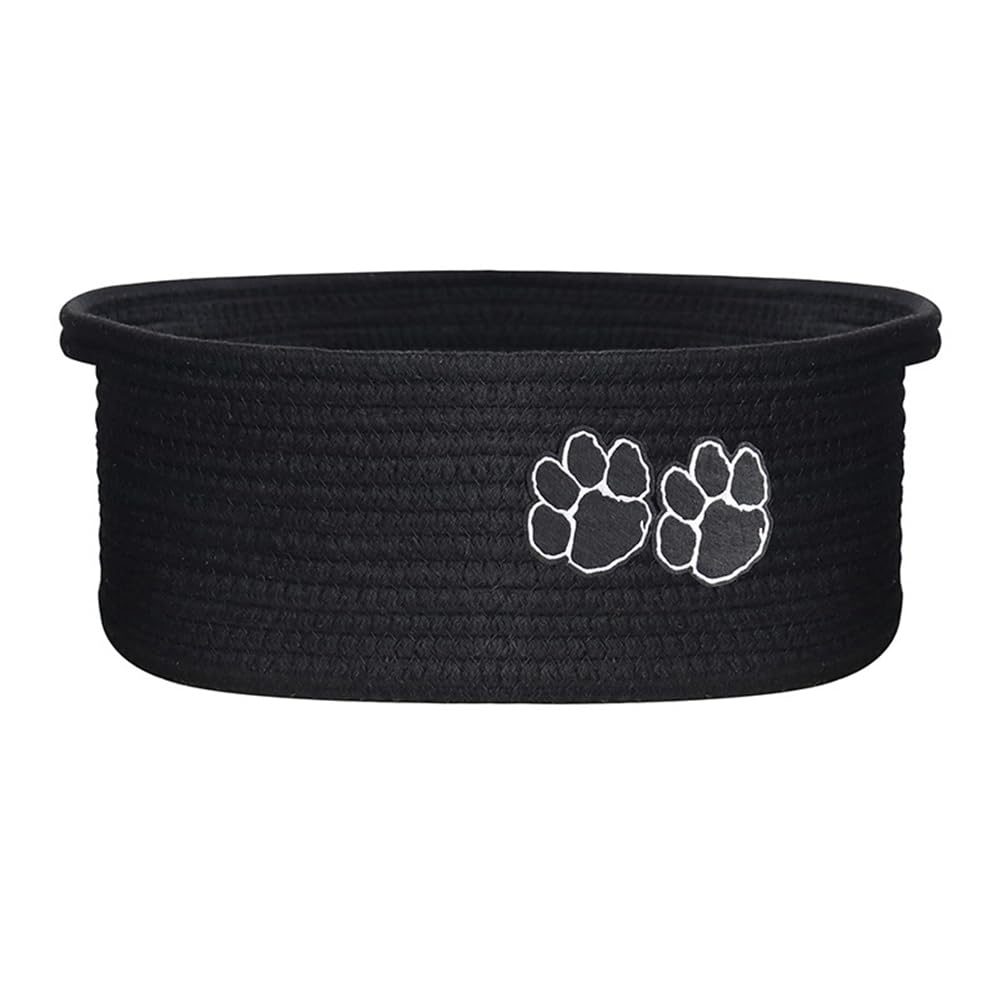 UDSKNV[KSL Pet Storage for Dog Cat Storage Small Woven Rope Basket for Closet, Black