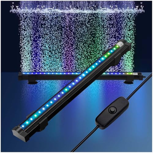 Image of DaToo Submersible Aquarium Light 14Inch Fish Tank Light Bubbler Wall with Air Bubble Hole IP68 Waterproof Color Changing Led Light for Freshwater and Saltwater Aquariums Fish Tanks