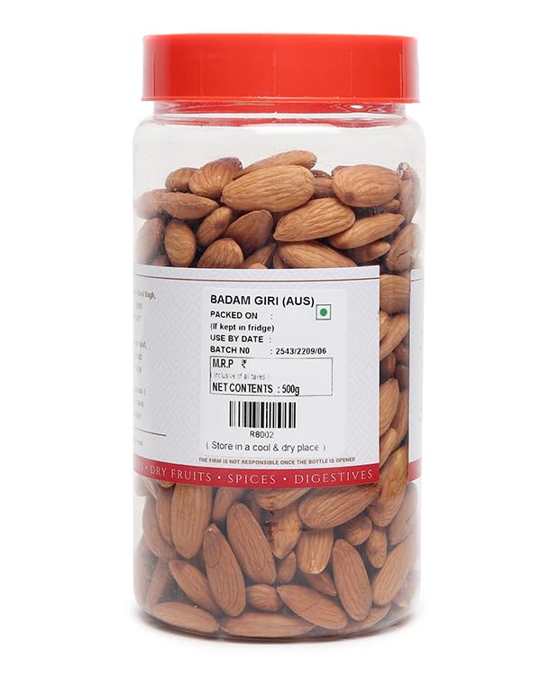 Roopak's PIK-N-PAY 100% Natural Almonds | Premium Badam Giri | High in Fiber & Boost Immunity | Real Nuts | 500 Gram 1